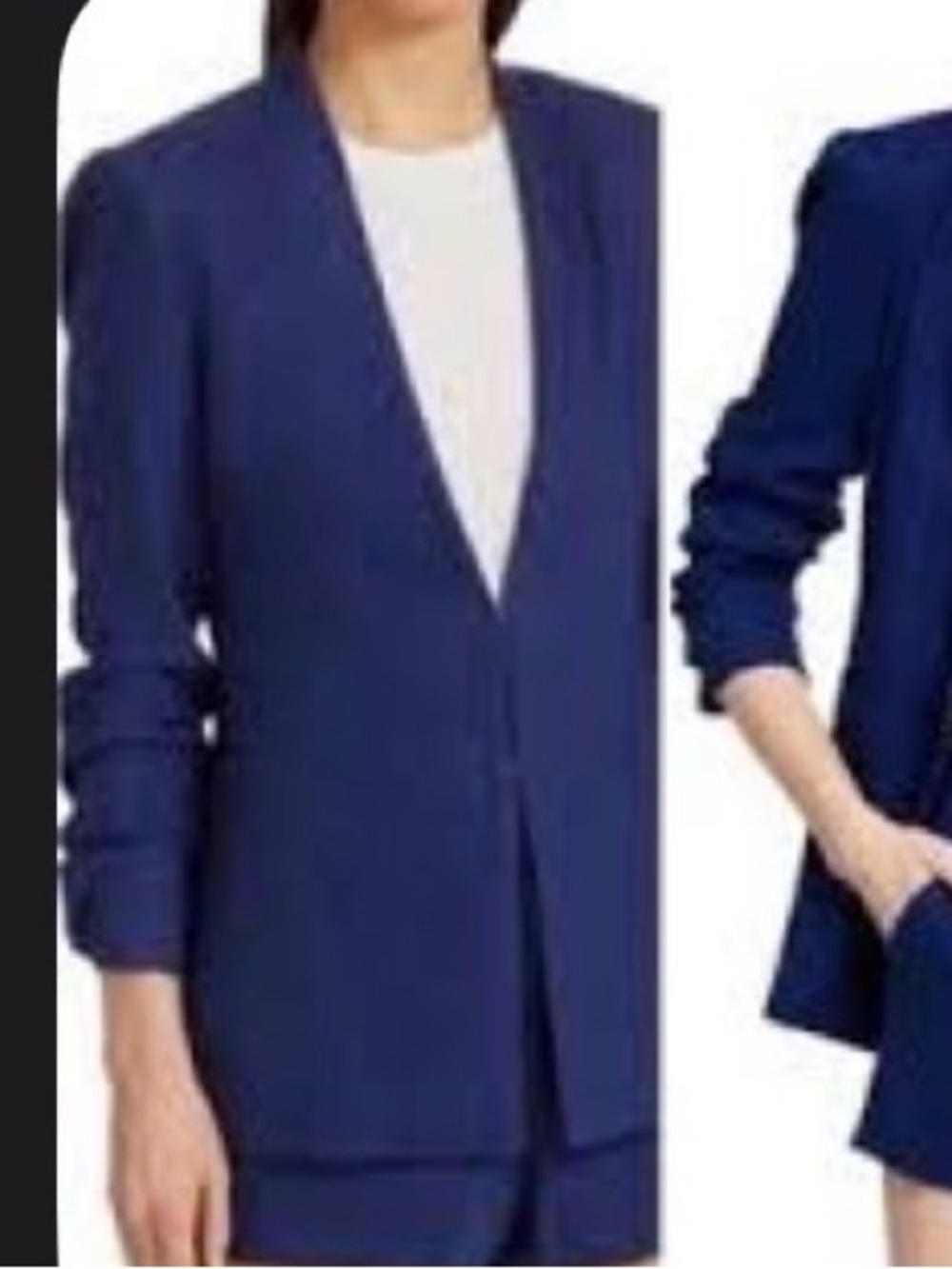 Alice + Olivia Deep Blue Linen Blazer